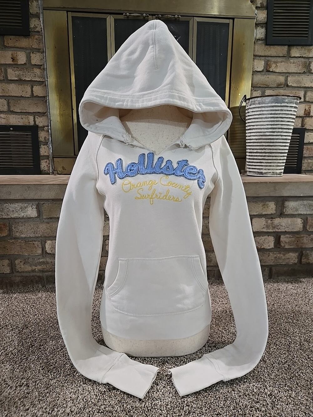 Hollister Y2K Orange County Surfriders Hoodie Sweatshirt Womans Sz Med Grunge